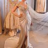 Rakul Preet in Kalki's Beige Dhoti Draped Gown In Art Silk With 3D Patchwork