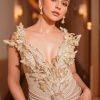 Rakul Preet in Kalki's Beige Dhoti Draped Gown In Art Silk With 3D Patchwork
