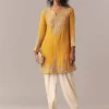 Yellow Embellished Dhoti Suit Set