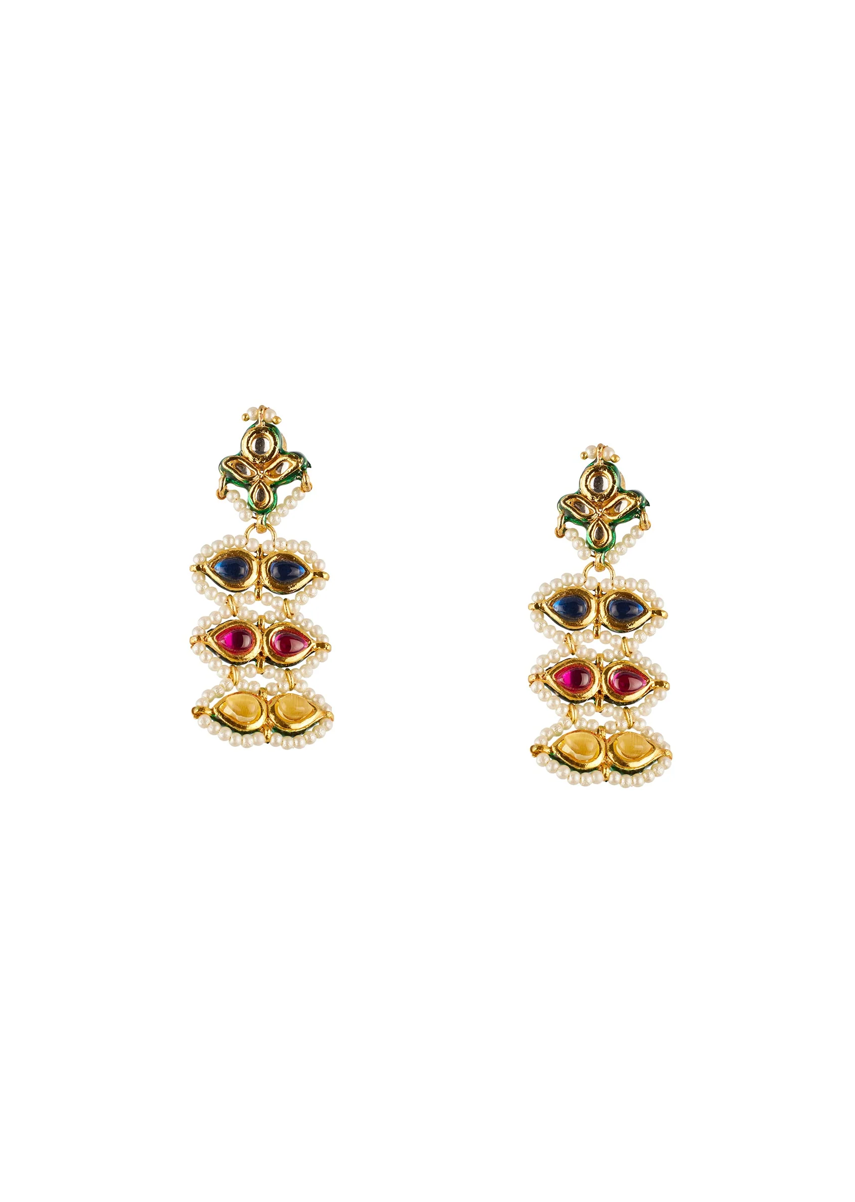 923-gold-traditional-kundan-necklace-set-with-faux-pearl-and-multi-stones-3.webp Gold Traditional Kundan Necklace Set with Faux Pearl and Multi Stones