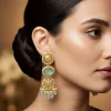 924-multi-traditional-gold-kundan-polki-earrings-with-stones-1.webp Multi Traditional Gold Kundan Polki Earrings with Stones