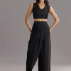 Black Organza Jacket and Satin Dhoti Palazzo Set With Zardosi Embroidery