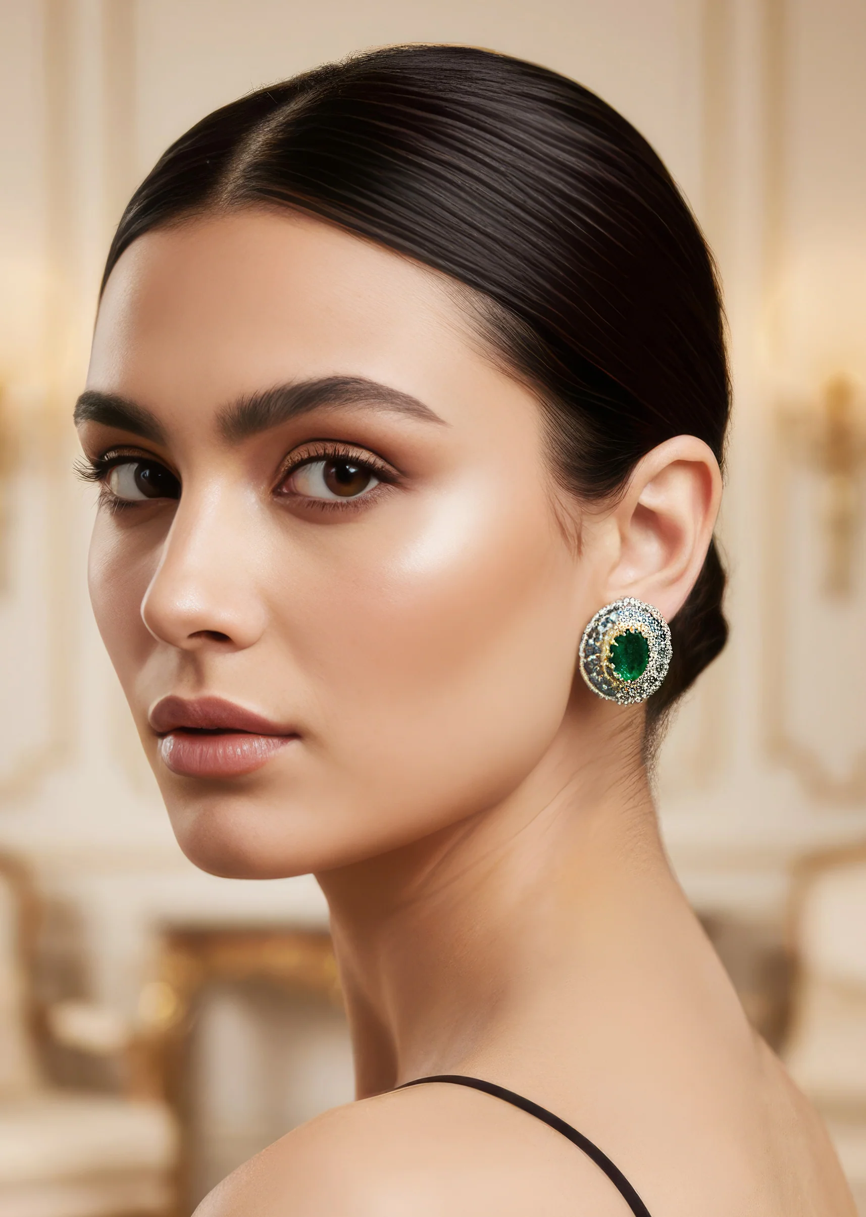 927-aqua-blue-anti-tarnish-cz-diamond-rhodium-plated-brass-floral-earrings-1.webp Aqua Blue Anti Tarnish CZ Diamond Rhodium Plated Brass Floral Earrings