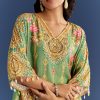 9294-light-aqua-green-cotton-muslin-kaftaan-with-printed-dhoti-2.jpg Light Aqua Green Cotton Muslin Kaftaan With Printed Dhoti