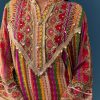 Multi Indie Print Kurti Dhoti Set with Handbag