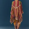 Multi Indie Print Kurti Dhoti Set with Handbag