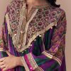 Purple Indie Print Dhoti Set with Handbag