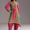 Pink Embroidered Kurta Dhoti Set