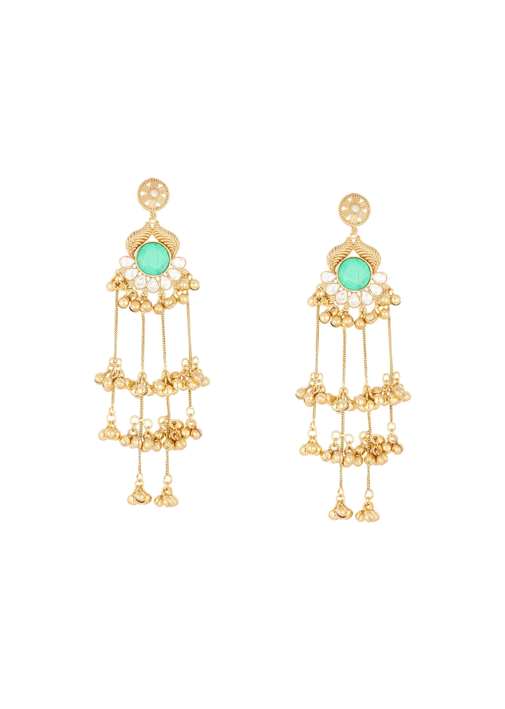 933-gold-finish-statement-jhumkas-for-festive-wear-2.webp Gold Finish Statement Jhumkas for Festive Wear