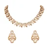 Gold Finish Necklace Set WIth In Polki Detailing