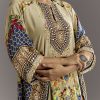 Greenish Beige Printed Kaftaan Kurta With Dhoti
