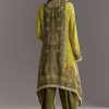 Green Muslin Floral And Bandhani Printed Asymmetrical Cut Kurta Dhoti