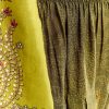Green Muslin Floral And Bandhani Printed Asymmetrical Cut Kurta Dhoti
