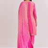 Pink Georgette Kurta Dhoti Suit With Gotta Lace And Moti Work