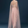 Blush Pink Dhoti Set With Embroidered Blouse And Soft Dupatta