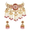 945-gold-finish-jewellery-set-in-polki-2.webp Gold Finish Jewellery Set In Polki