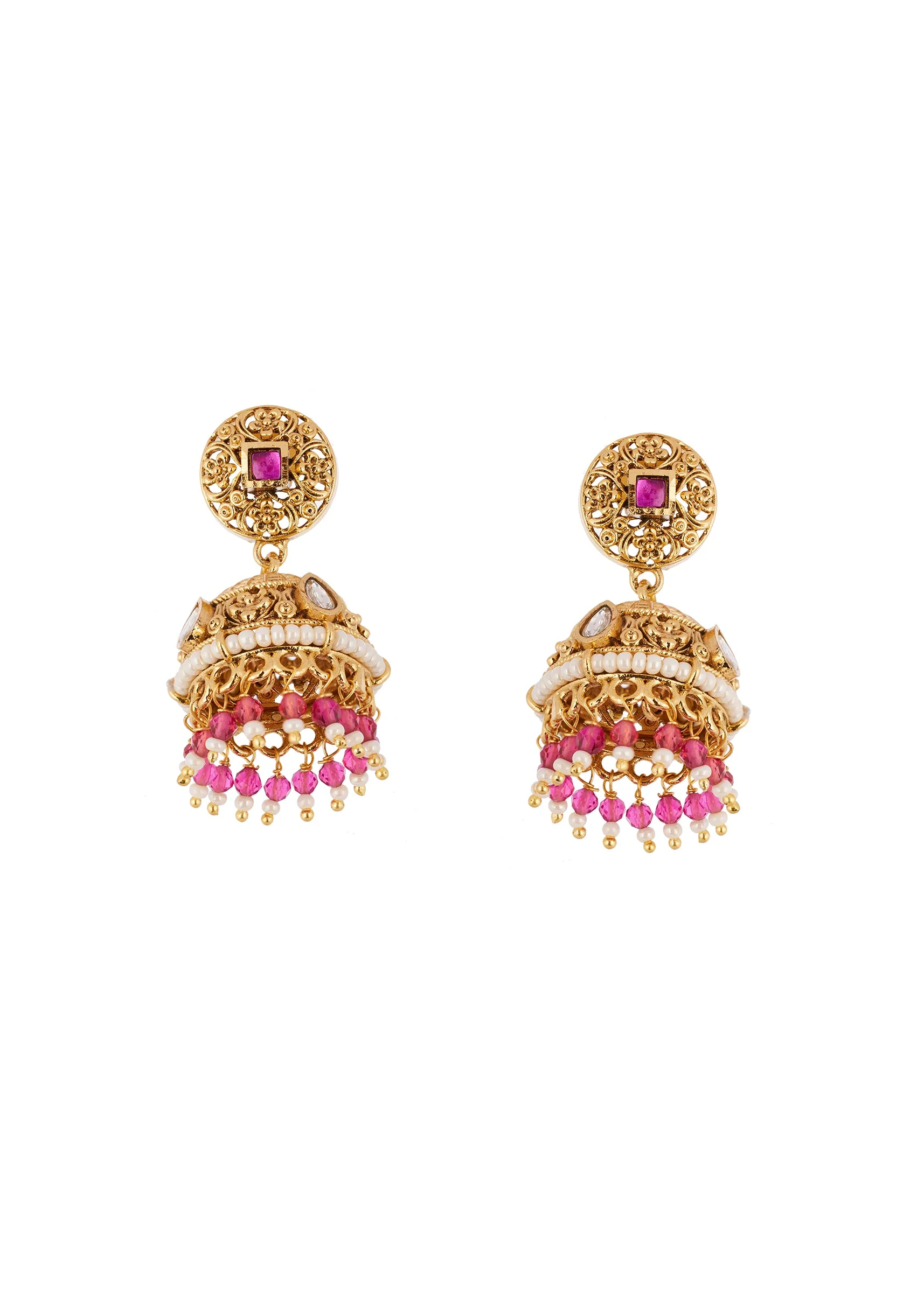 945-gold-finish-jewellery-set-in-polki-4.webp Gold Finish Jewellery Set In Polki