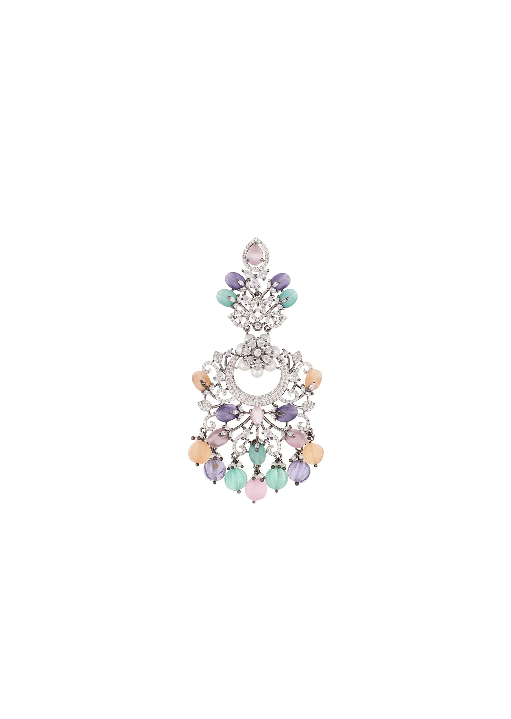 946-multi-colored-silver-finish-earrings-for-festive-wear-3.webp Multi Colored Silver Finish Earrings for Festive Wear