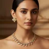 951-gold-and-white-polki-necklace-set-in-traditional-kundan-jadau-1.webp Gold and White Polki Necklace Set in Traditional Kundan Jadau