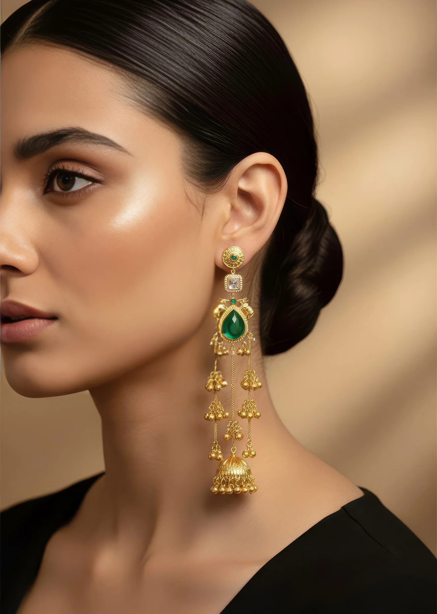 Gold Finish Jhumkas for Festive Wear