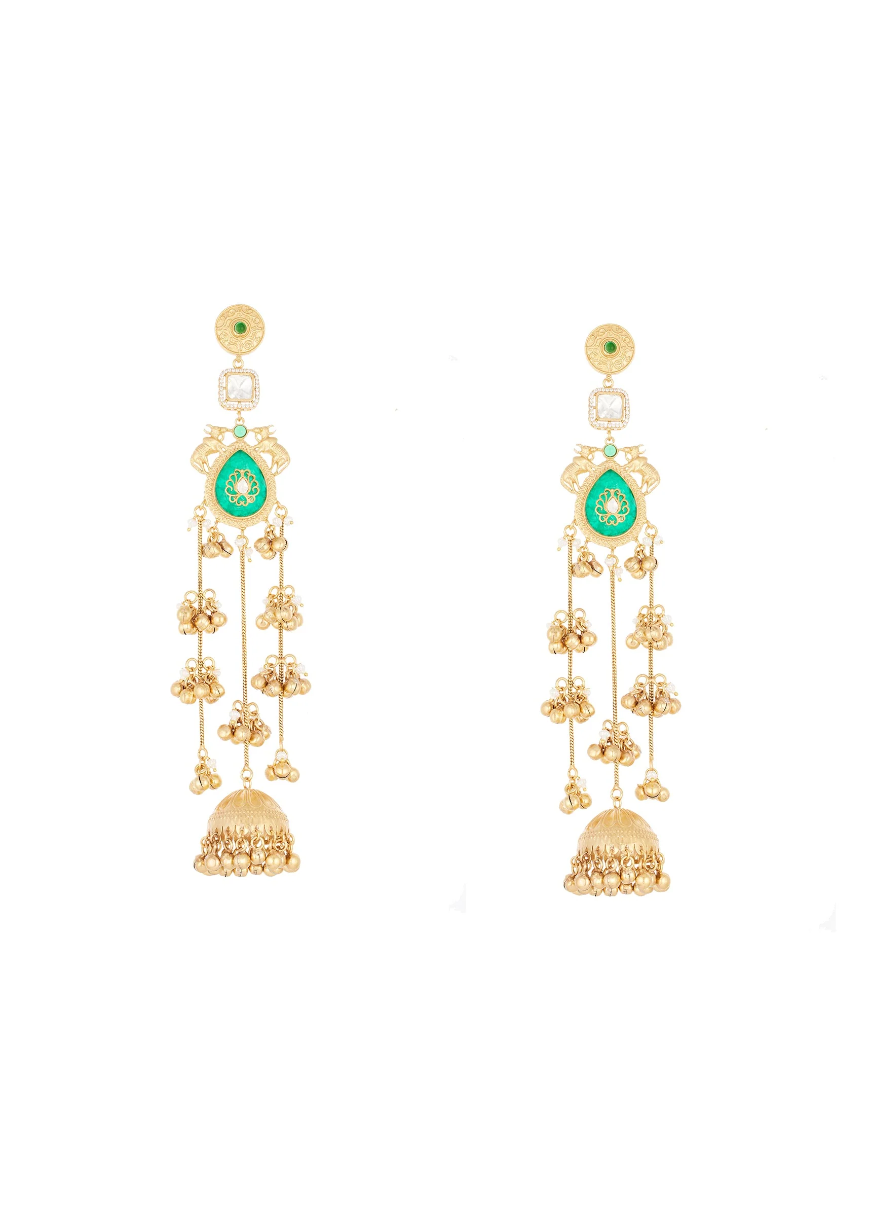 Gold Finish Jhumkas for Festive Wear