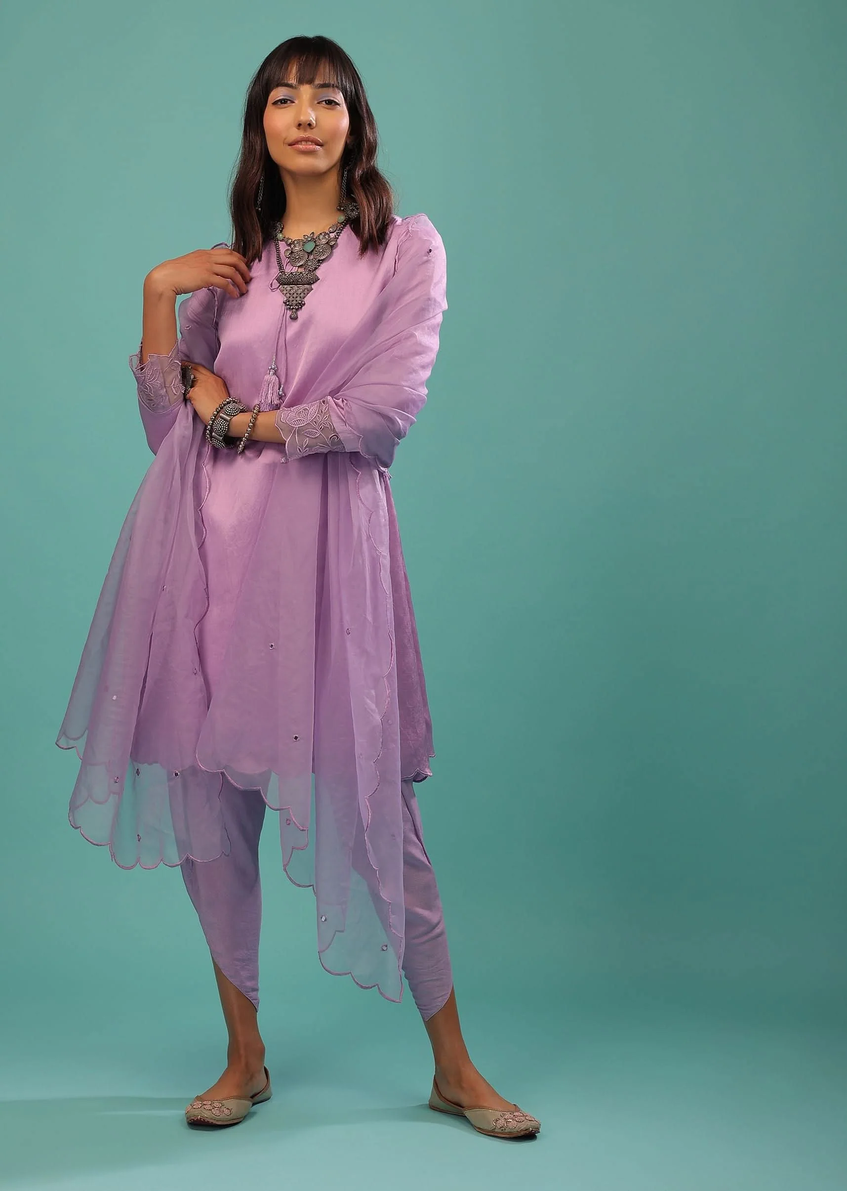 9535-lavender-purple-linen-silk-dhoti-suit-with-floral-embroidered-organza-cuffs-1.webp Lavender Purple Linen Silk Dhoti Suit With Floral Embroidered Organza Cuffs