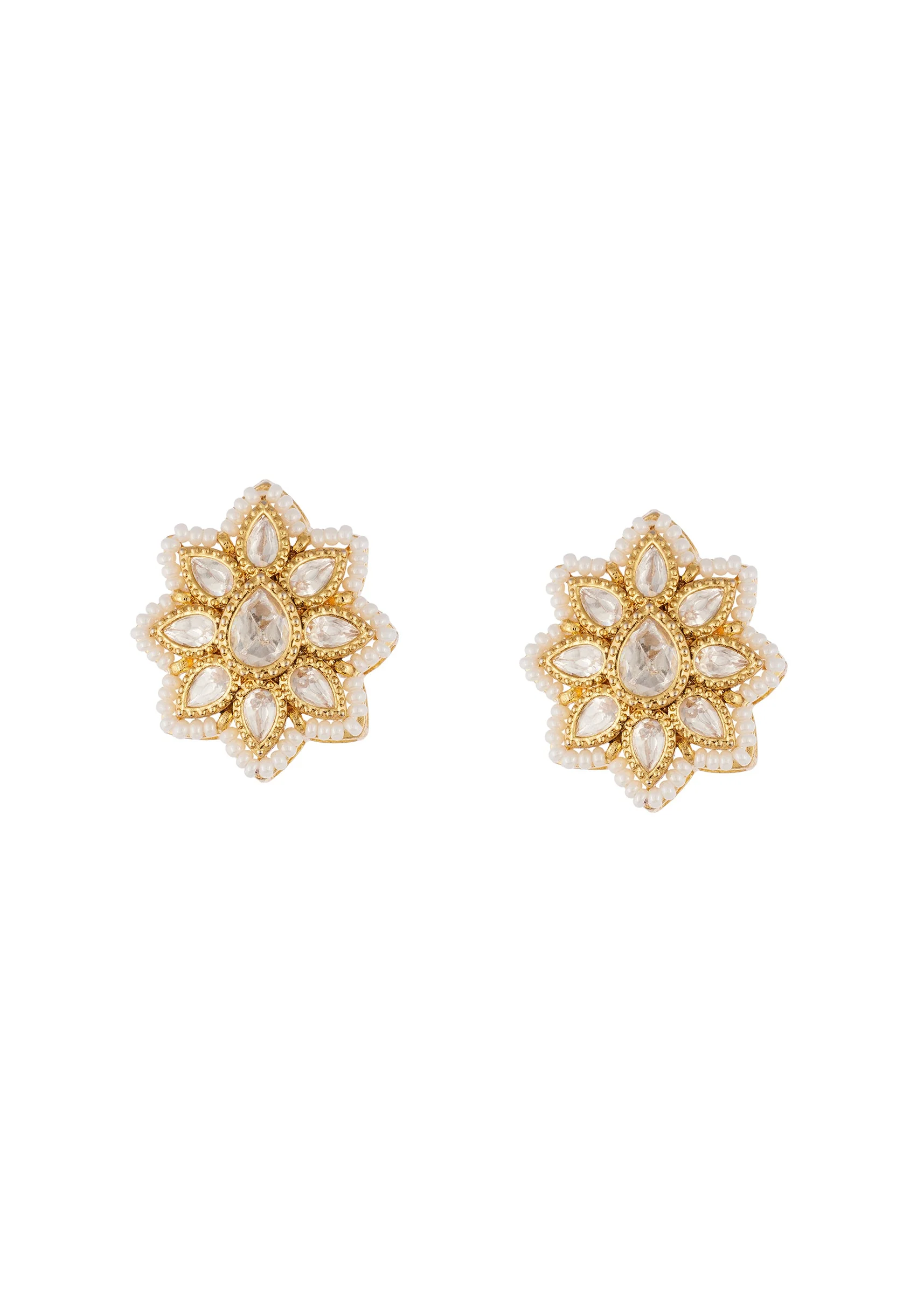 Jewellery Set In Gold Finish Polki