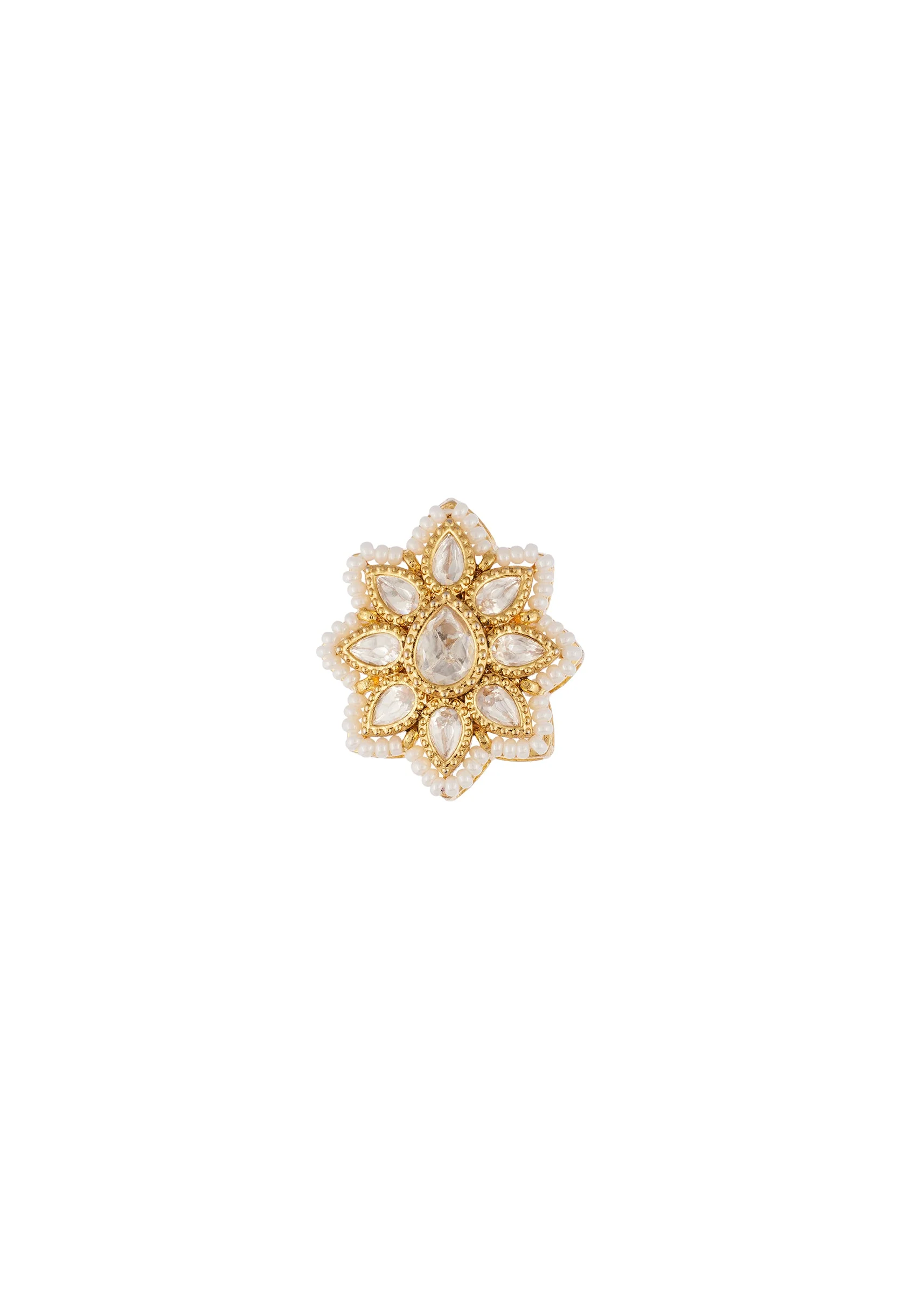 Jewellery Set In Gold Finish Polki