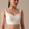 White Organza Saree With Unstitched Blouse Piece