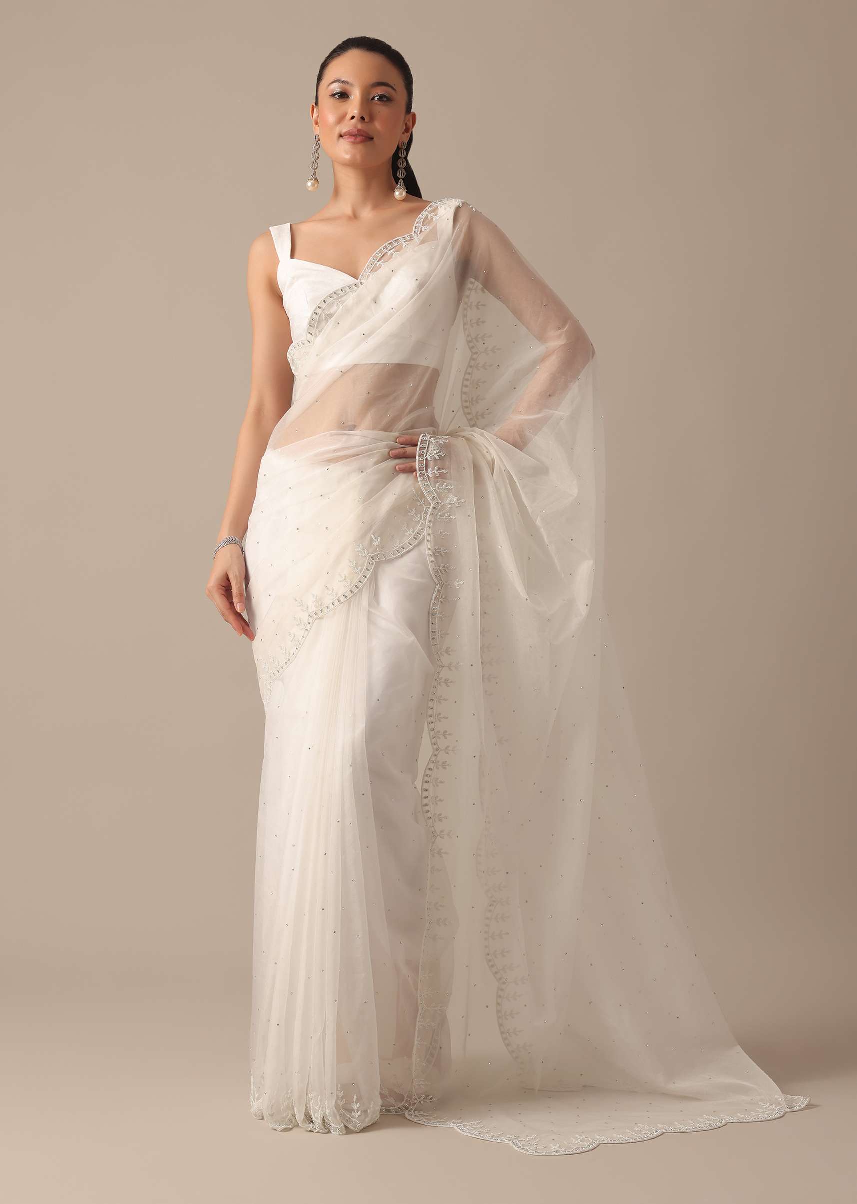 9551-unstitched-fabric-only-unstitched-fabric-only-variation-1.jpg White Organza Saree With Unstitched Blouse Piece