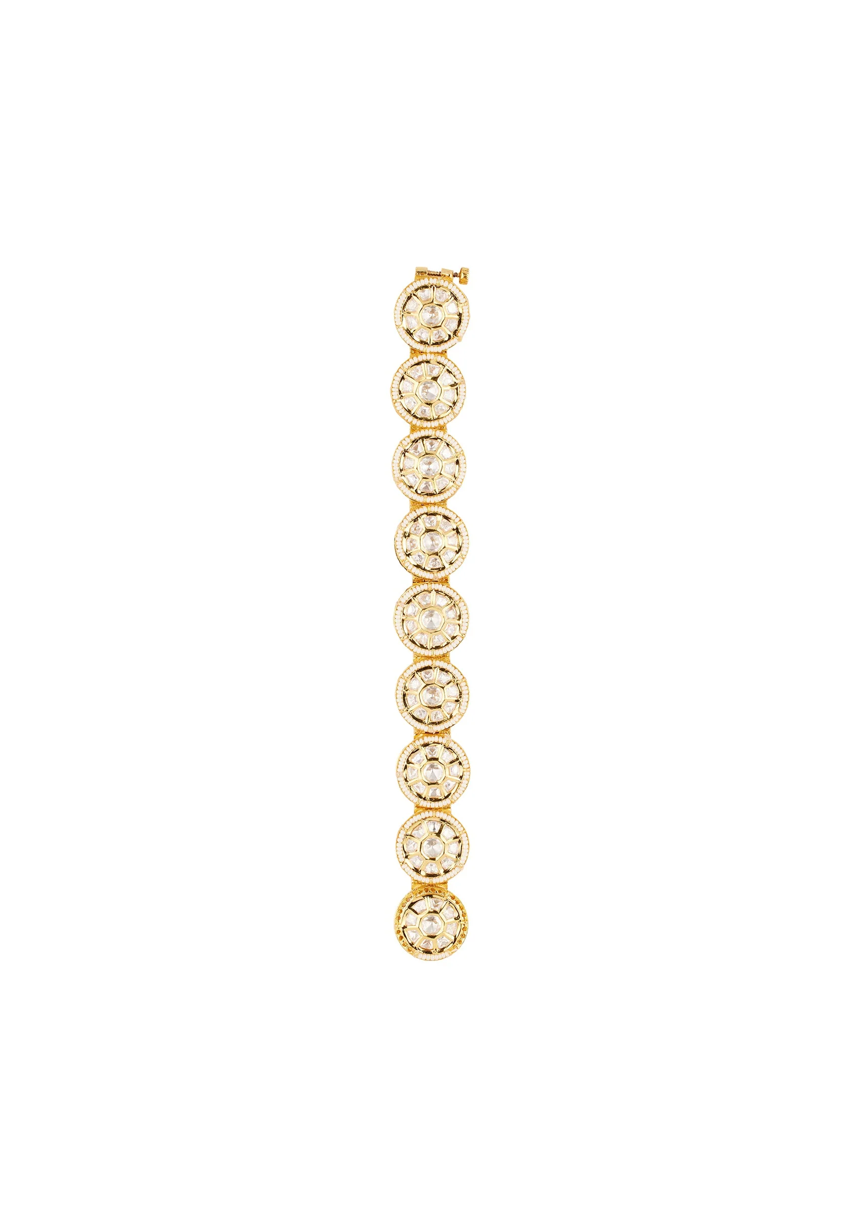 956-gold-finish-bracelet-in-kundan-polki-3.webp Gold Finish Bracelet In Kundan Polki