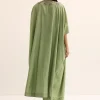 Green Embroidered Silk Croptop With Jacket And Dhoti Set