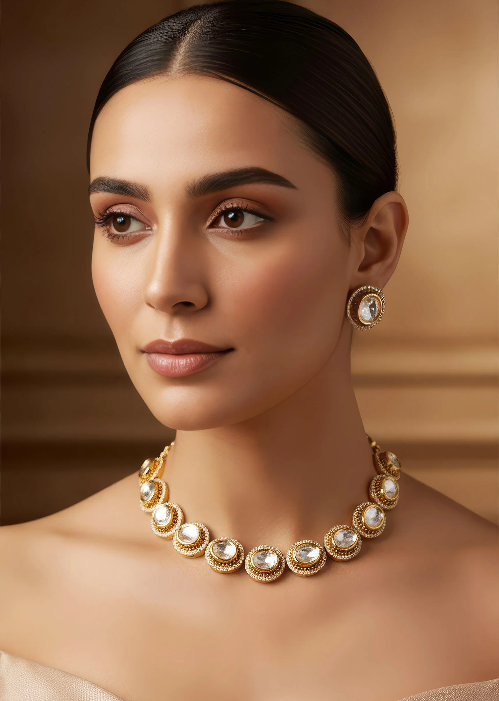 959-gold-finish-necklace-set-in-polki-crafted-with-traditional-kundan-jadau-artistry-1.webp Gold Finish Necklace Set in Polki Crafted with Traditional Kundan Jadau Artistry