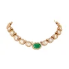 960-green-and-gold-finish-necklace-set-in-polki-with-emerald-accents-3.webp Green and Gold Finish Necklace Set In Polki With Emerald Accents