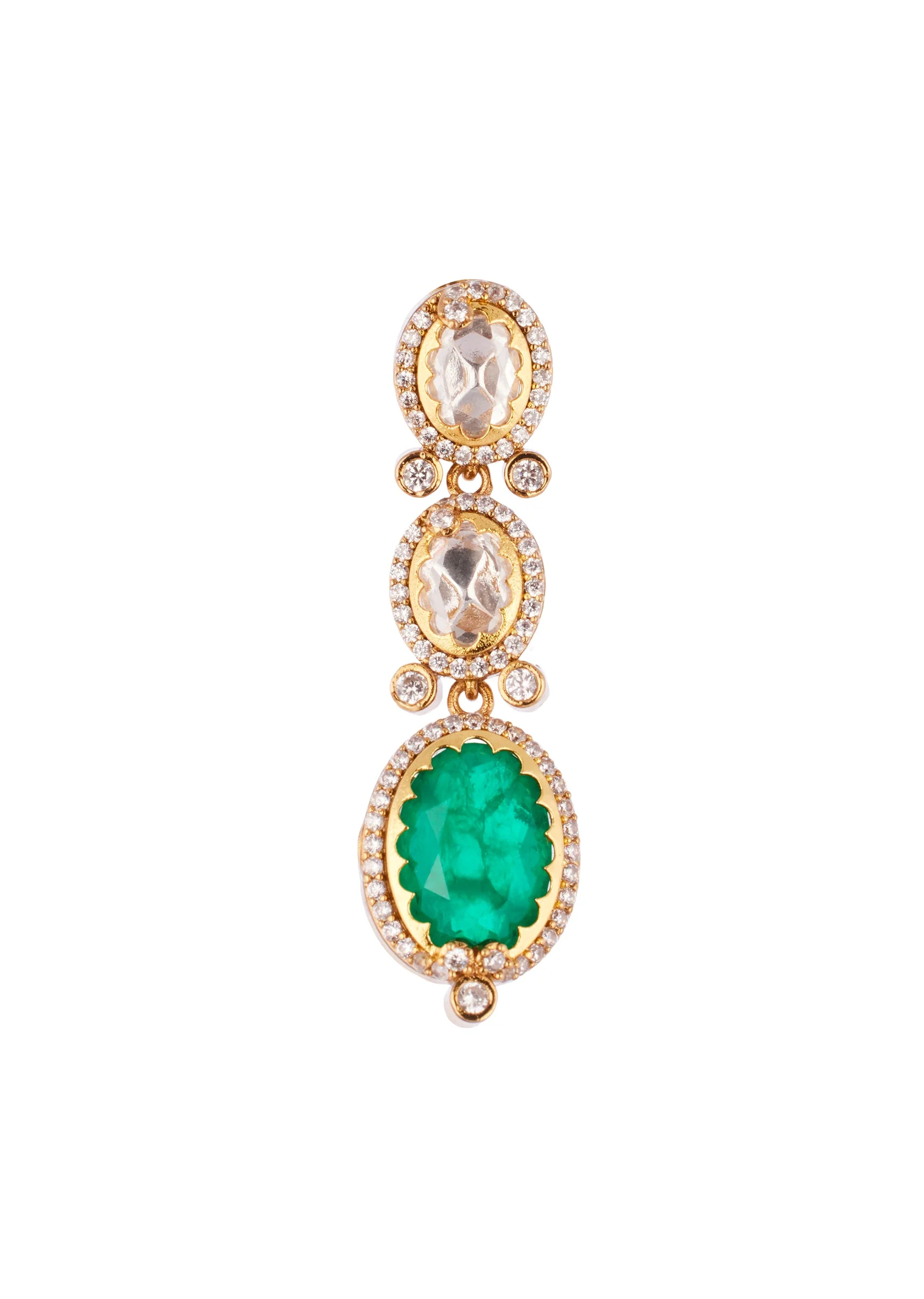 960-green-and-gold-finish-necklace-set-in-polki-with-emerald-accents-5.webp Green and Gold Finish Necklace Set In Polki With Emerald Accents