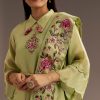 Light Green Zardosi Motif Kurta Dupatta Belt Set