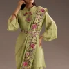 Light Green Zardosi Motif Kurta Dupatta Belt Set