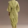 Light Green Zardosi Motif Kurta Dupatta Belt Set