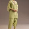Light Green Zardosi Motif Kurta Dupatta Belt Set
