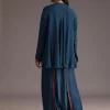 Teal Resham Work Kurti And Bohemian Dhoti