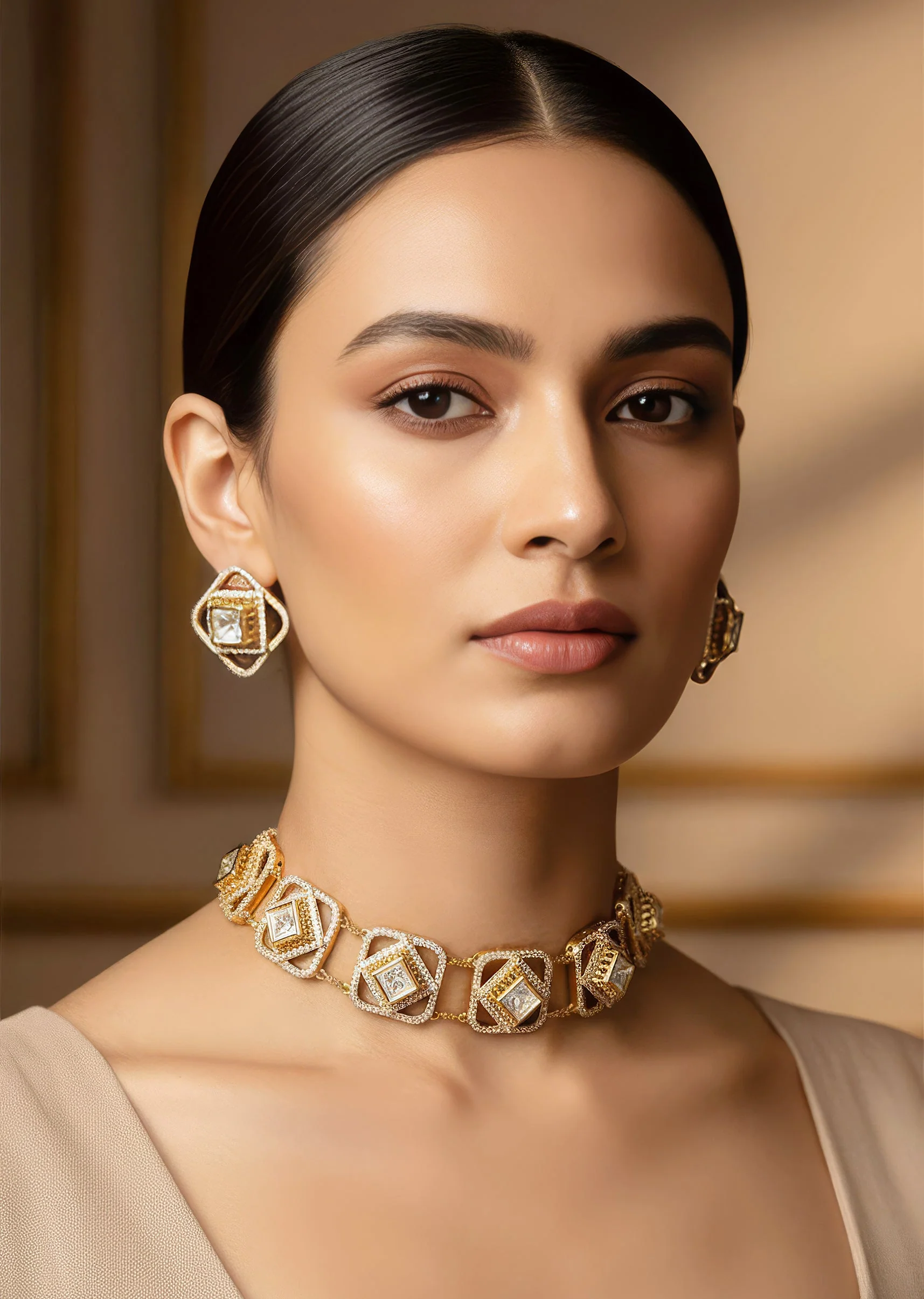 962-gold-white-necklace-set-with-kundan-detail-1.webp Gold White Necklace Set With Kundan Detail