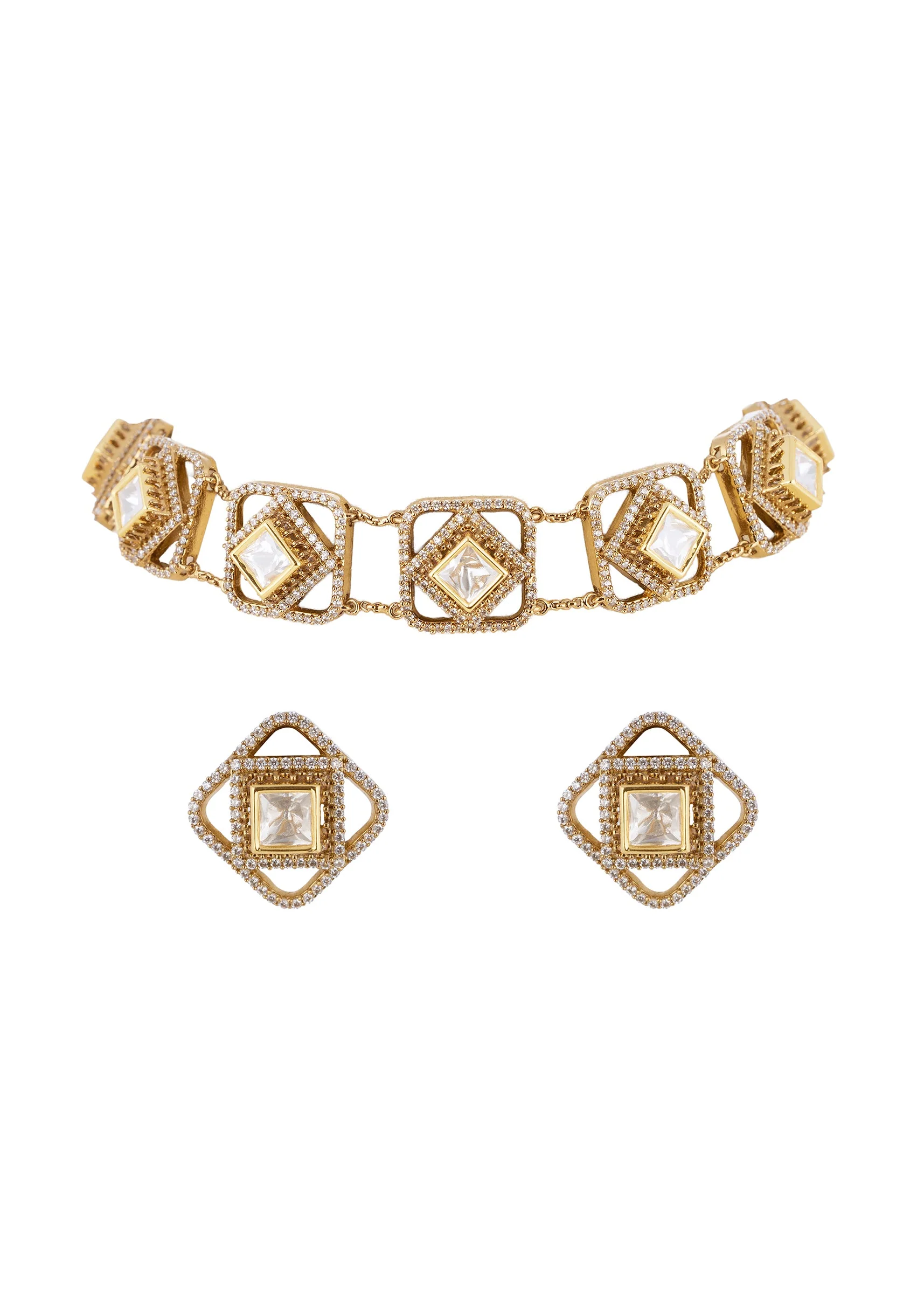 962-gold-white-necklace-set-with-kundan-detail-2.webp Gold White Necklace Set With Kundan Detail
