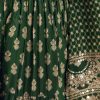 Green Printed Crepe Dhoti Set With Keyhole Neck