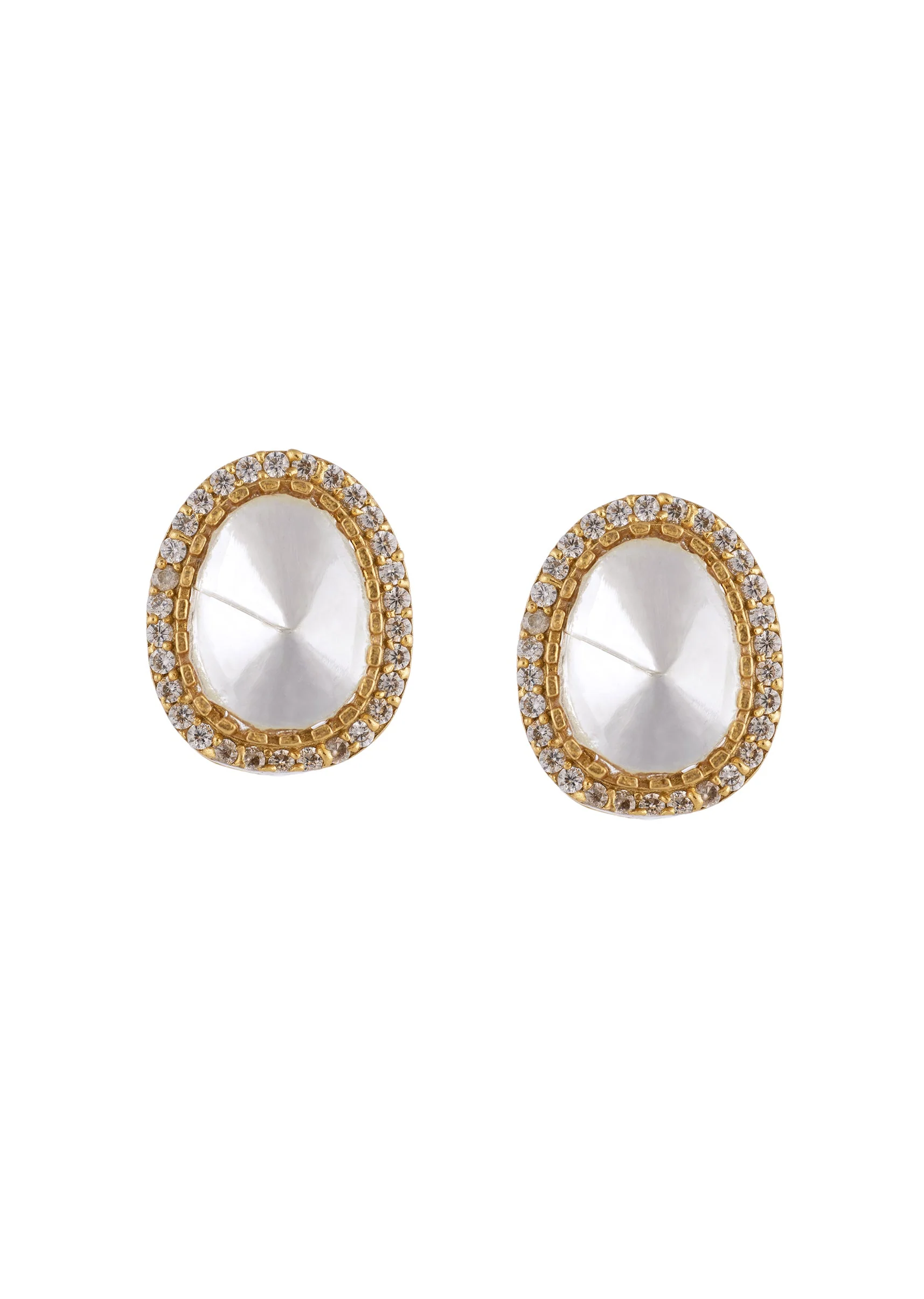 964-gold-white-polki-earrings-with-chic-detail-2.webp Gold White Polki Earrings With Chic Detail