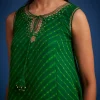 Green Georgette Leheriya Embroidered Dhoti Set