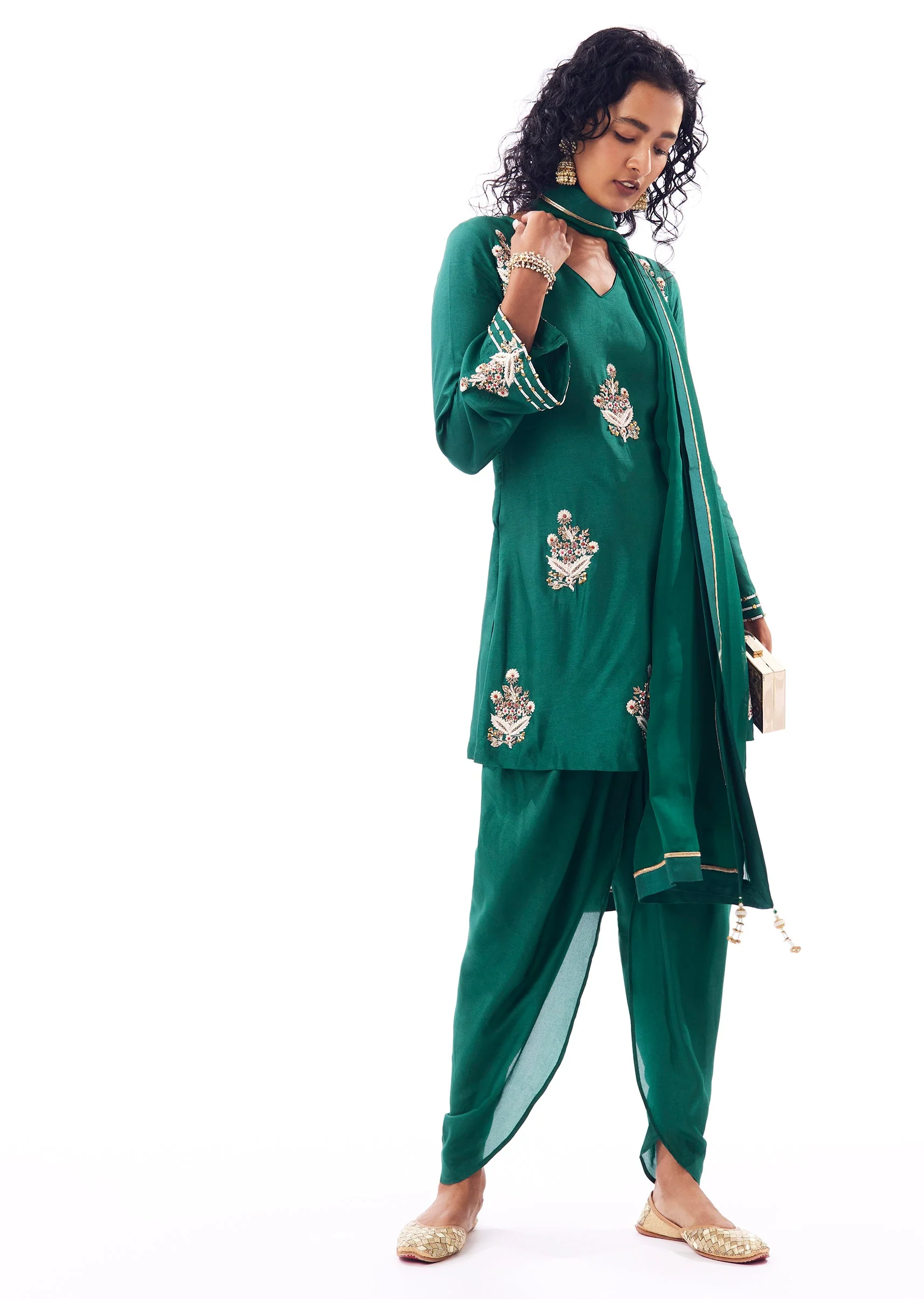 Green Dhoti Suit