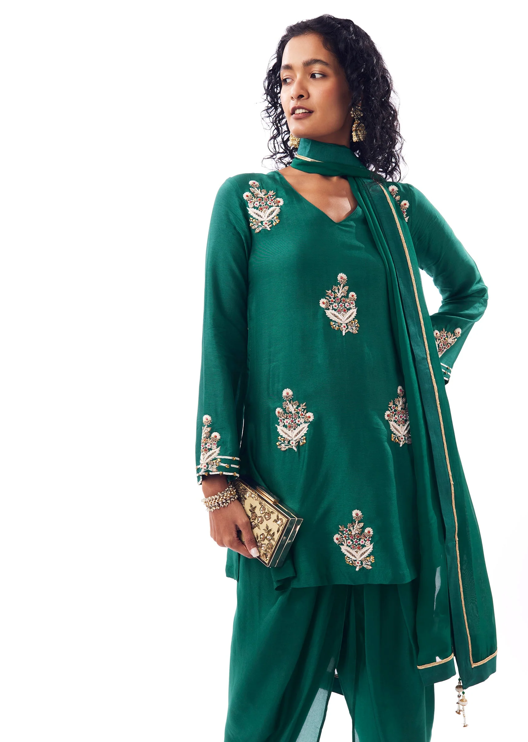 Green Dhoti Suit