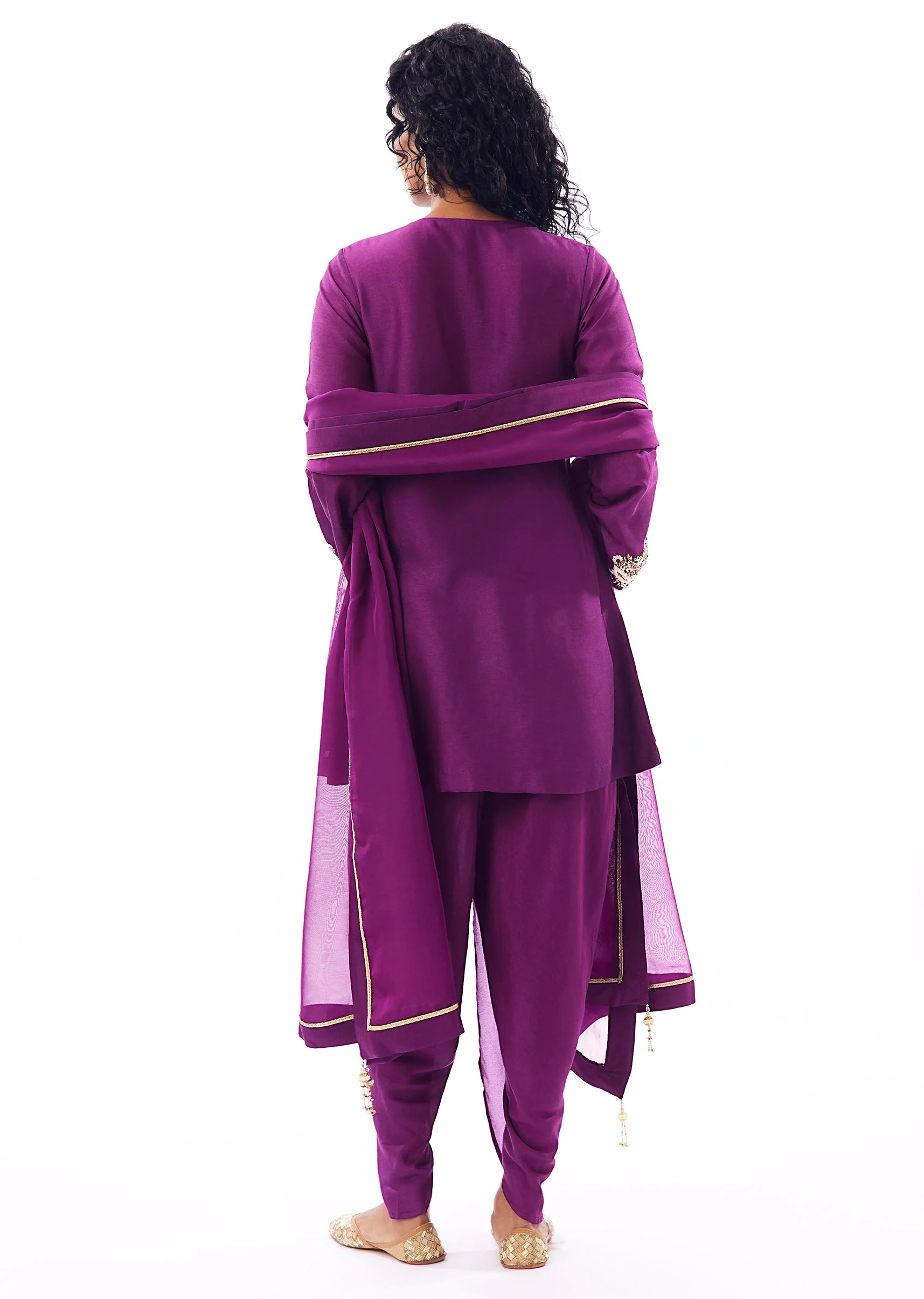 Purple Dhoti Suit