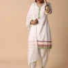 White Cotton Kurta Dhoti Set