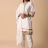 White Cotton Kurta Dhoti Set